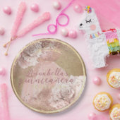 赤面ピンクローゼス金ゴールドキンセアニラオンパーチメント ペーパープレート (パーティー)