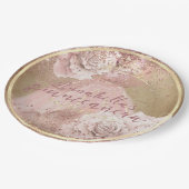 赤面ピンクローゼス金ゴールドキンセアニラオンパーチメント ペーパープレート (アングル)