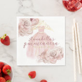 赤面ピンクローゼス金ゴールドティアラキンセアニラ スタンダードランチョンナプキン (インサイチュ)