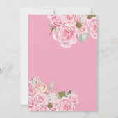 赤面ピンクローゼス金ゴールドティアラフローラキンセアニェラ 招待状 (裏面)