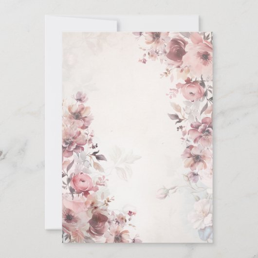 赤面ピンクローゼス50誕生日 招待状 (裏面)