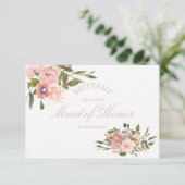赤面ピンクローゼズウィーズウィーズミーメイド・オブ・オーナー(花嫁付き添い人) 招待状 (スタンド正面)