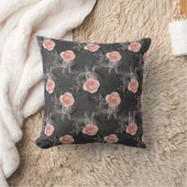 赤面ピンクローゼズオンチャーク クッション (ブランケット)