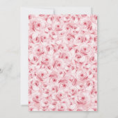 赤面ピンクローゼズバタフライフローラキンセアニェラ 招待状 (裏面)