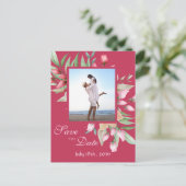 赤面ピンクローゼズSave the Date 結婚's 案内ポストカード (スタンド正面)