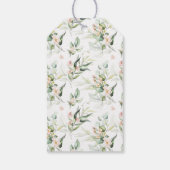 赤面ピンクローゼユーカリプタスベイビーシャワーサンキュー ギフトタグ (裏面)