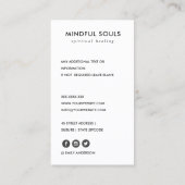 赤面ピンクロータスシンプル霊気スピリチュアルヒーラー 名刺 (裏面)