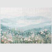 赤面ピンクワイルドフラワーと山のデコページ 薄葉紙 (正面)