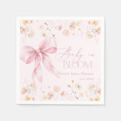 赤面ピンクワイルドフラワーズボウベビーイン開花 スタンダードカクテルナプキン (正面)