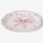 赤面ピンクワイルドフラワーズボウベビーイン開花 ペーパープレート (アングル)