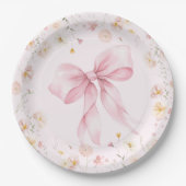 赤面ピンクワイルドフラワーズボウベビーイン開花 ペーパープレート (正面)