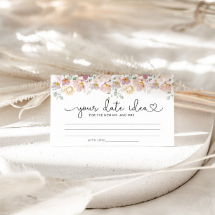 赤面ピンクワイルドフラワーデート夜のアイディア。日付jar エンクロージャーカード