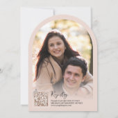 赤面ピンクワイルドフラワーバタフライアーチブライダルシャワー 招待状 (裏面)