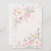 赤面ピンクワイルドフラワーバタフライ庭園の結婚式 招待状 (裏面)