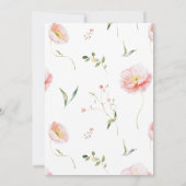 赤面ピンクワイルドフラワーフレーム卒業パーティー 招待状 (裏面)