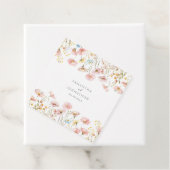 赤面ピンクワイルドフラワーフローラ結婚式の引き出物ラベル フェイバータグ (インサイチュ)