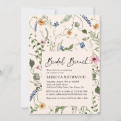 赤面ピンクワイルドフラワーブライダルブランチ 招待状 (正面)