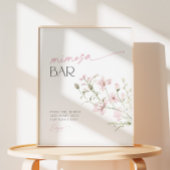 赤面ピンクワイルドフラワーラブ開花ミモザバー 台座サイン