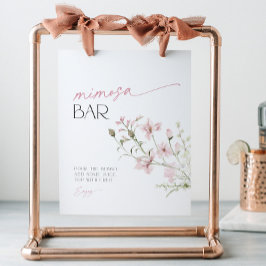 赤面ピンクワイルドフラワーラブ開花ミモザバー 台座サイン