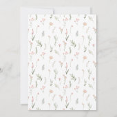 赤面ピンクワイルドフラワー素朴結婚式招待状 招待状 (裏面)