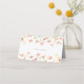 赤面ピンクワイルドフラワー結婚の折り畳み座席表 プレイスカード (正面)