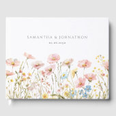 赤面ピンクワイルドフラワー結婚ズ ゲストブック (正面)