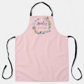 赤面ピンクワイルドフラワー エプロン (正面)