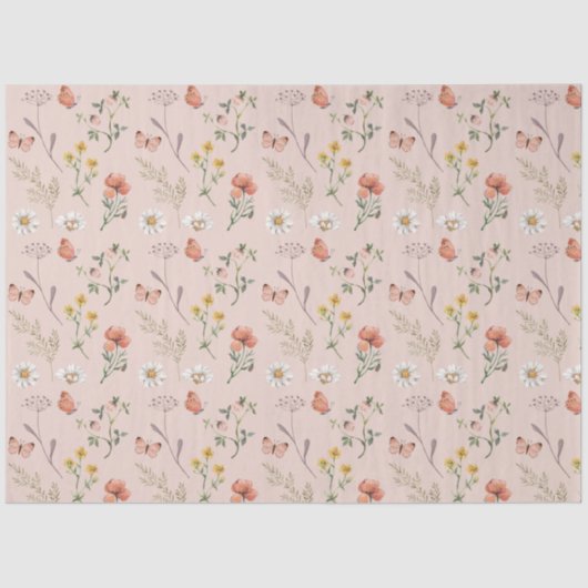 赤面ピンクワイルドフラワー 薄葉紙 (正面)