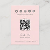 赤面ピンクワイルドフラワーQRジュエリーディスプレイカード コーリングカード (裏面)