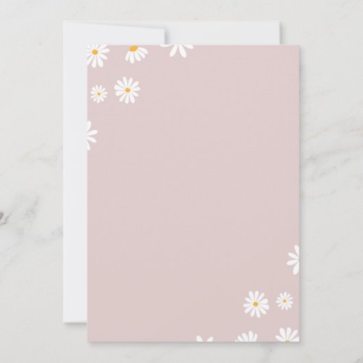 赤面ピンクワイルドワンデイジー1st誕生日招待状 招待状 (裏面)