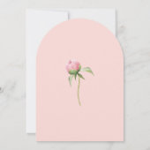 赤面ピンクヴィンテージガーデンバラブライダルシャワー 招待状 (裏面)