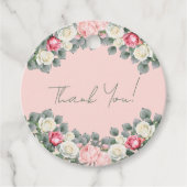 赤面ピンクヴィンテージガーデンバラベビーシャワー フェイバータグ (正面)