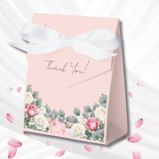 赤面ピンクヴィンテージガーデンバラベビーシャワー フェイバーボックス