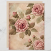 赤面ピンクヴィンテージバラスクラップブック紙 (正面/裏面)