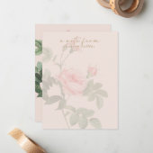 赤面ピンクヴィンテージバラノートカード ノートカード (正面/裏面インサイチュ)