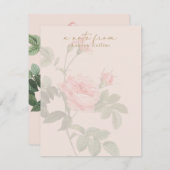 赤面ピンクヴィンテージバラノートカード ノートカード (正面/裏面)