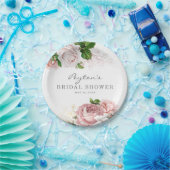 赤面ピンクヴィンテージバラフローラブライダルシャワー白 ペーパープレート (パーティー)