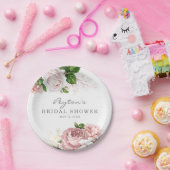 赤面ピンクヴィンテージバラフローラブライダルシャワー白 ペーパープレート (パーティー)