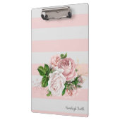 赤面ピンクヴィンテージフローラカスタム クリップボード (左)