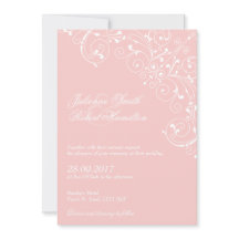 赤面ピンクヴィンテージ旋回結婚式招待状