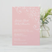 赤面ピンクヴィンテージ旋回結婚式招待状 招待状 (スタンド正面)