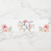 赤面ピンクヴィンテージ結婚フローラバラ ペットボトルラベル (シングルラベル)