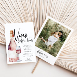 赤面ピンクヴィーノウィーブーズフォトブライダルシャワー 招待状