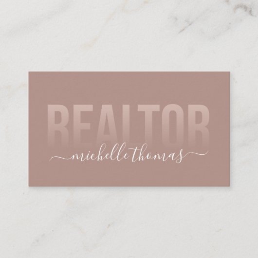 赤面ピンク不動産仲介業者実在エテートプロフェッショナル写真 名刺 (正面)