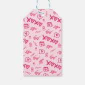 赤面ピンク両面バレンタインデイギフトラベル ギフトタグ (裏面)