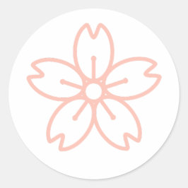 赤面ピンク丸桜(さくらんぼ花)シール ラウンドシール