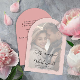 赤面ピンク写真の書道台本結婚の 招待状