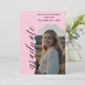 赤面ピンク写真卒業 招待状 (スタンド正面)