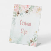 赤面ピンク冬のオネダーランドの誕生日カスタム祝い 台座サイン (正面)