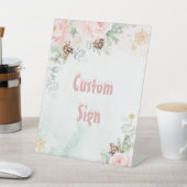 赤面ピンク冬のオネダーランドの誕生日カスタム祝い 台座サイン (インサイチュ)